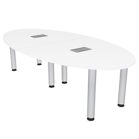 Skutchi Designs 45 in W, 96 in L, 29 in H, Engineered Wood Top, White H-OVL-4693-PT-09-EL